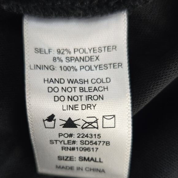 ShineStar Black Long Sleeve Mesh Panel Bodycon Dress Women’s Size‎ Small - Picture 5 of 7